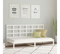 Iiaky Sofá Cama Madera Estructura Cama Cama Madera Cama Individual Maciza de Pino Blanco 90x200 cm // 3108203