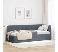 Iiaky Sofá Cama Sofa 2 Plazas Sofas de Salon Estructura de Cama en Esquina Cama Juvenil Diván Cama Individual-Gris oscuro-80 x 200 cm