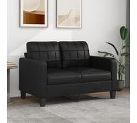 Iiaky Sofá de 2 plazas de Cuero sintético Negro 120 cm Sofá Cama 2 Plazas Sofas PequeñOs Sofas De Salon
