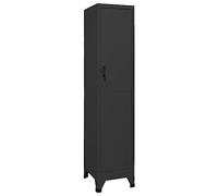 Iiaky Taquilla Vestuario metálica Taquilla de Metal Armario metálico Estrecho para Garaje, Oficina, Gimnasio, Vestuario, Locker Individual-Antracita-con 1 candado