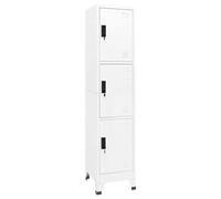 Iiaky Taquilla Vestuario metálica Taquilla de Metal Armario metálico Estrecho para Garaje, Oficina, Gimnasio, Vestuario, Locker Individual-Blanco-con 3 candados