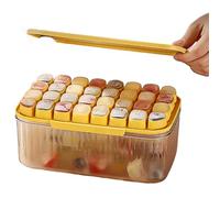 iIce - Caja de silicona para hacer hielo con tapa, prensa de 5 x 5 pulgadas, ideal para cocina y almacenamiento, lo que hace que la preparación de tu bebida sea muy fácil (amarillo)