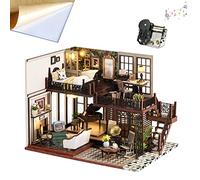 iiecrKiie Kit de casa de madera 3D, kit de casa de muñecas en miniatura, kit de construcción de modelos de bricolaje con luz LED, regalos hechos a mano para adultos y adolescentes (sello de tiempo)