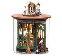 iiecrKiie Kit de casa de muñecas en miniatura y muebles, modelo de casa de muñecas de madera 3D con cubierta a prueba de polvo y LED, idea creativa de habitación para regalo de cumpleaños del día de