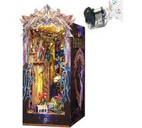 iiecrKiie Kit de rincón de libros de bricolaje, kit de casa de muñecas en miniatura, rompecabezas de madera 3D, sujetalibros, decoración con luz LED para adultos (Pandora)