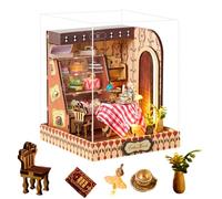 iiecrKiie Kit de rincón de libros, kit de casa en miniatura con LED, rompecabezas de madera 3D para adultos, kit de construcción de casa de muñecas, decoración de estantería, regalos creativos (Yumon
