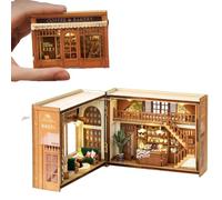 iiecrKiie Mini casa de muñecas de madera 3D modelo artesanal con LED, kit de casa de muñecas en miniatura y muebles, idea creativa de habitación para regalo de cumpleaños del día de San Valentín