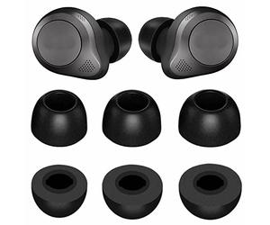 IiEXCEL 3 Pares Memory Form Ear Tips Buds for Elite 85T, S/M/L 3 Size Replacement Reduce Noise Fit in Case Premium Earbuds Gel Compatible with Jabra Elite 85t - S/M/L Black