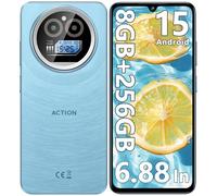 IIIF150 Action A5 Pro Telefono Movil Android 15, 8GB(3+5) + 256GB/1TB Teléfono Móvil Libre, 6,88" HD+ 1" Trasera, 5100mAh/10W, 16MP+5MP Smartphone, 4G Dual SIM GPS/Fingerprint/OTG/3.5mm Jack
