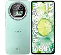 IIIF150 Action A5 Pro Telefonos Moviles Libres Android 15, 8GB(3+5) + 256GB/1TB Teléfono Móvil, 6,88" HD+ 1" Trasera, 5100mAh/10W, Cámara 16MP+5MP Móvil, 4G Dual SIM GPS/Fingerprint/OTG/3.5mm Jack