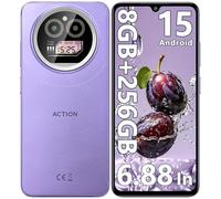 IIIF150 Action A5 Pro Telefonos Moviles Libres Android 15, 8GB(3+5) + 256GB/1TB Teléfono Móvil, 6,88" HD+ 1" Trasera, 5100mAh/10W, Cámara 16MP+5MP Móvil, 4G Dual SIM GPS/Fingerprint/OTG/3.5mm Jack
