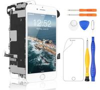 IIIF150 Pantalla para iPhone 8, LCD Blanco con botón de Inicio, cámara Frontal 3D táctil con Kit de Herramientas de reparación, Compatible con Modelos A1863, A1905, A1906