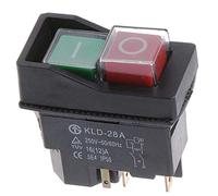 IImpermeable Electromagnético Interruptor de Botón Interruptor KLD-28 KLD-28A Magnético Interruptor de Seguridad para Rebanadora Perforar Sierra 220V 4 Pines 5Pin Negro (KLD-28A (5Pins))