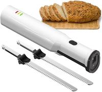 IINCOOY Cuchillo de Pan Inalámbrico Recargable Cuchillo Eléctrico Profesional - 2 Hojas de Acero Inoxidable Serradas Alternativas de 8" for Carne, Verduras O Cuchillo de Pan