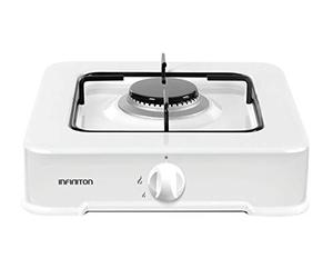IINFINITON | Cocina de Gas Portatil GGP-W1 | 30cm de Ancho | Hornillo a Gas | Quemadores desmontables | 1 Fuego | Portatil | Apoyo antideslizante | Color Blanco