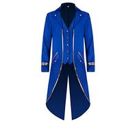 iiniim Disfraz de Domador para Mujer Hombre Adulta - Chaqueta Manga Larga Vintage de Circo - Traje Actuación Abrigo para Carnaval Halloween Cosplay - Azul S