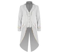 iiniim Disfraz de Domador para Mujer Hombre Adulta Chaqueta Manga Larga Vintage Disfraz de Circo Traje Actuación Abrigo Disfraz Carnaval Hallowen Cosplay Blanco M