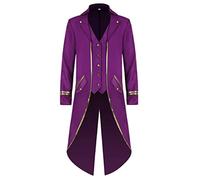 iiniim Disfraz de Domador para Mujer Hombre Adulta Chaqueta Manga Larga Vintage Disfraz de Circo Traje Actuación Abrigo Disfraz Carnaval Hallowen Cosplay Morado L