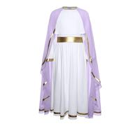 iiniim Disfraz de Princesa Griega para Niñas Vestido Largo con Capa de de Romano y Griego para Fiestas Temáticas Halloween Carnaval Morado 7-8 años