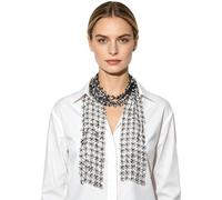 iiniim Foulard Cuello Plegable Con Lazo Cinta Lentejuelas Mujer Bufanda Plata Talla única