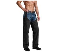 iiniim Hombre Traje Vaquero Pantalones Cuero del Calzas Marrones Mujer | Pantalones Chaparreras Motociclista,Chaparrera Rave Estilo Yk,Trabajo Retró,Hippie,Montar En Bicicleta,Disco,Juegos Rol