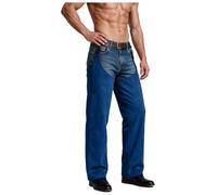 iiniim Hombre Traje Vaquero Pantalones Cuero del Calzas Marrones Mujer | Pantalones Chaparreras Motociclista,Chaparrera Rave Estilo Yk,Trabajo Retró,Hippie,Montar En Bicicleta,Disco,Juegos Rol