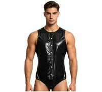 iiniim Hombre Unitalla Hombres Un Solo Trozo Ropa Para Personas Con Necesidades Especiales Bikini Incontinencia Club Nocturno Ciclismo Negro XL