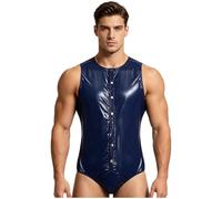 iiniim Hombre Unitalla Hombres Un Solo Trozo Ropa Para Personas Con Necesidades Especiales Bikini Incontinencia Club Nocturno Ciclismo Azul oscuro 3XL