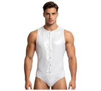 iiniim Hombre Unitalla Hombres Un Solo Trozo Ropa Para Personas Con Necesidades Especiales Bikini Incontinencia Club Nocturno Ciclismo Blanco 3XL
