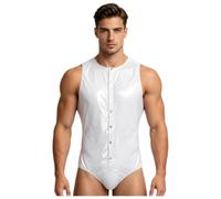 iiniim Hombre Unitalla Hombres Un Solo Trozo Ropa Para Personas Con Necesidades Especiales Bikini Incontinencia Club Nocturno Ciclismo Blanco M