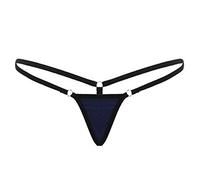 iiniim Mini Tanga T-Back para Mujer Sexy Micro Bikini Briefs Tangas de Hilo Braguitas G-String Sexy Ropa Interior Lencería Suave A Azul Navy Talla única