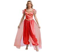iiniim Mujer Danza del Vientre con Gasa Falda Mameluco de Princesa Árabe Disfraz de Bailarina India Halloween Carnaval S-4XL borgoña L