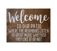 IINKUEYK Funny Welcome Patio Sign Whether They Like It Or Not Metal Tin Sign Novelty Backyard Decor Outdoor Humor for Garden Porch Deck 8 X 12 inch