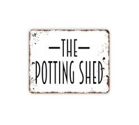 IINKUEYK Garden Shed Sign Potting Shed Metal Tin Sign Farmhouse Wall Decor for Backyard Patio Greenhouse Gardening Gift Idea 8 X 12 inch