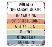 IINKUEYK Informational Office Sign Metal Tin Sign School Nurse Location Vintage Decor for Clinic Campus Building 8 X 12 inch