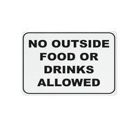 IINKUEYK No Outside Food or Drinks Allowed Sign Reflective Metal Warning Sign for Indoor Outdoor Business Use Museum Library Cafe Rule Enforcement (8 X 12 inch)