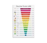 IINKUEYK Noise Level Chart Metal Sign DB Level Guide From Whisper To Siren Retro Wall-Art For Workshop Control Room Or Music Room Decor 8 X 12 in