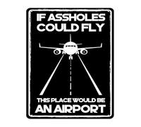 IINKUEYK Rustic Humorous Sign If Rudeness Could Fly Metal Tin Sign for Garage Workshop Man Cave 8 X 12 in