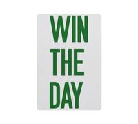 IINKUEYK Vintage Daily Motivation Tin Poster Win The Day Inspirational Saying On Weathered Aluminum Sign For Entrepreneurs And Hustlers 8 X 12 in