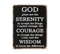 IINKUEYK Vintage Metal Sign Featuring the Serenity Prayer Inspirational Wall Decor for Home Office (8 X 12 in)