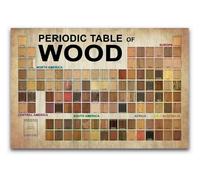 IINKUEYK Wood Info Chart Tin Poster Janka Hardness Reference Showing Uses Sustainability Facts for Woodworker Furniture Maker Garage Man Cave 8 X 12 inch
