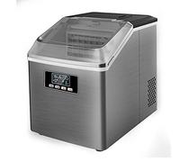 IIPOSAQQ Ice Maker Machine for Home Bar Timer Ice Cube Maker Ice Scoop Commercial Household 24 Cubes Ready in 12 15 Minutes Stainless Steel