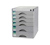 IIPOSAQQ Organizador de cajones de escritorio de aleación de aluminio de 6 capas para periódicos, organizador de cajones de escritorio con cerradura (color plateado, 30,5 cm, 30,5 cm, 30,5 cm