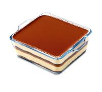 IIRC Fuente pequeña de cristal, 15 x 13 x 4 cm, 0,5 L, transparente, bandeja de horno, mini cazuela para horno, freidora de aire caliente, horno microondas