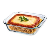 IIRC Fuente pequeña de cristal 21,3 x 15 x 5 cm, 1 L, transparente, bandeja de cristal, mini cazuela para horno, freidora de aire caliente, horno microondas (1,1 L)