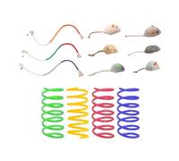 Iirlvior 13 piezas juguetes interactivos para gatos, juguete de dentición gatito, kit de juguete para gatos animales domésticos juguetes con espiral, Catnip juguetes ratones, gusano de hierba gato