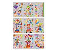 Iirlvior 9 hojas de imágenes para ventanas de carnaval autoadhesivas, pegatinas para ventana de payaso, motivos de circo, pegatinas decorativas para puerta de ventana, pegatinas para ventanas