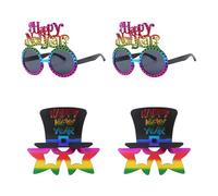 Iirlvior - Juego de 4 gafas de Año Nuevo, kit de decoración para el Año Nuevo 2026, creativo feliz año nuevo gafas de fiesta, accesorios divertidos para caja de fotos para Año Nuevo (2 estilos)
