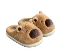 IISEEUU Zapatillas Estar por Casa Mujer Zapatillas De Algodón para Mujer, Zapatillas Cálidas Antideslizantes para El Hogar De Otoño E Invierno-marrón-36 37eu (Adecuado para 35-36)