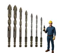 Iiteraryi New Four-Flute Sawtooth Eccentric Drill Bit Set for Metal/Wood/Plastic (3+4+5+6+8+10+12)
